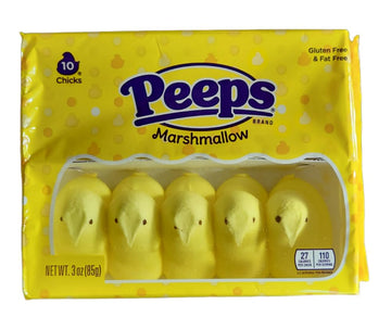 Peeps Easter Marshmallow Chicks, Variety Pack, 10 Count (Assorted Flavors & Colors) (3 Count, Yellow Chicks Marshmallow)