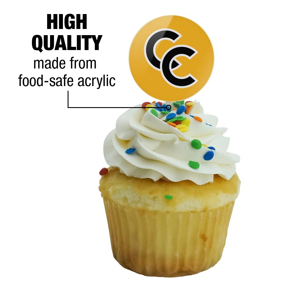 Colorado College Secondary Logo Cupcake Picks Toppers Decoration Set Of 6