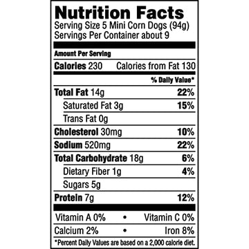 State Fair Classic Turkey Mini Corn Dogs Frozen Meal, 46 Count