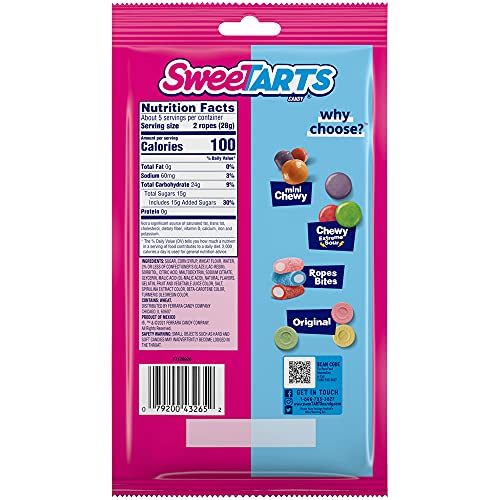Sweetarts Twisted Rainbow Ropes, 5 Oz Bag