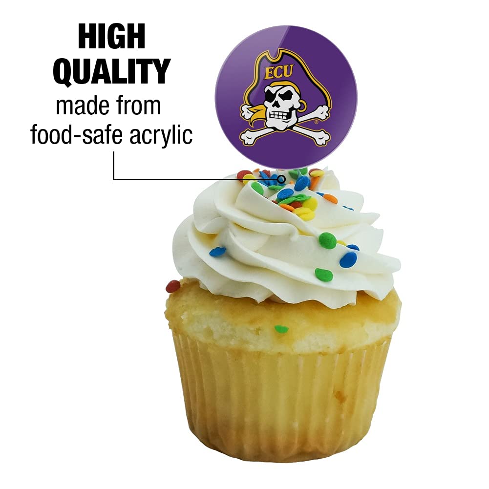East Carolina Primary Logo Cupcake Picks Toppers Decoration Set Of 6