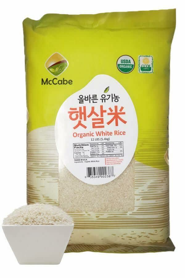 McCabe Organic White Rice - 12 Lbs Pack of 2 | USDA Certified Organic | Rich in Fibers & Minerals | White Rice