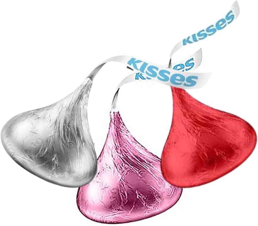 Hershykisses, Assorted Colors - Silver, Pink, Red Valentine 2 Pounds