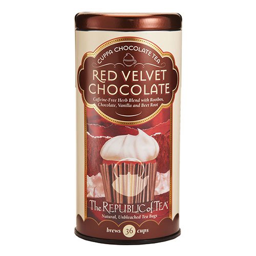 The Republic of Tea Red Velvet Cuppa Chocolate Tea Bags, Caffeine Free, 36 Count