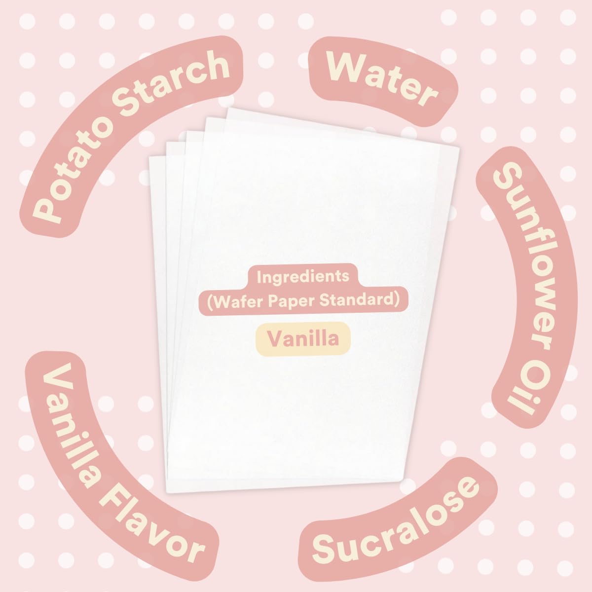 paper2eat Printable Edible Wafer Paper Sheets, Vanilla, 8.5 x 11, 200 Sheets, 0.30 mm Thickness