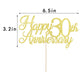 Auteby Happy 30th Anniversary Cake Topper, Gold Glitter, Model HL260, 30th Birthday/Wedding Decoration