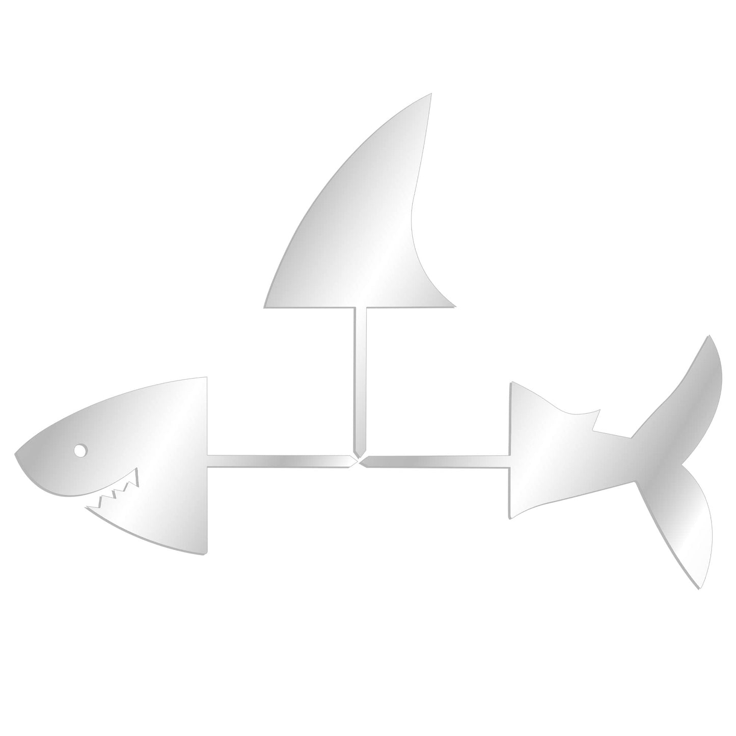 Gyufise Acrylic Shark Cake Topper Set - 3 Pcs, Ocean Animals Theme, Small, Shark Fin Decoration for Kids Birthday Party