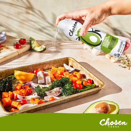 Chosen Foods 100% Pure Avocado Oil Spray, Keto and Paleo Diet Friendly, Kosher Cooking Spray for Baking, High-Heat Cooking and F