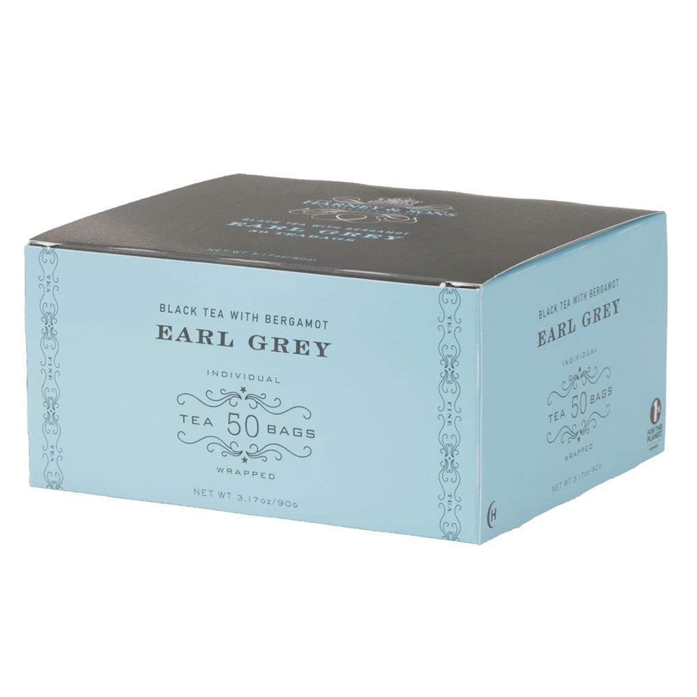 Harney & Sons Earl Grey Tea - 50 Individually Wrapped Tea Bags - Black Tea With Bergamot