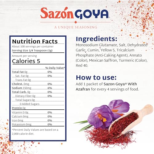 Goya Foods Saz  n Seasoning With Azafran 3.52 Ounce (Pack of 3)