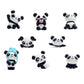 Panda Cake Topper Set Cute Panda Figures Cute Panda Characters Toys Mini Figure Collection Playset For Panda Theme Party Supplie