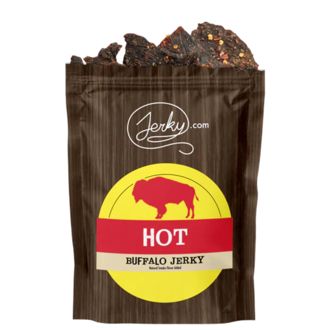 Jerky.com Exotic Hot Buffalo Jerky - High-Protein, All-Natural Snack - 1.75 oz (Pack of 1)