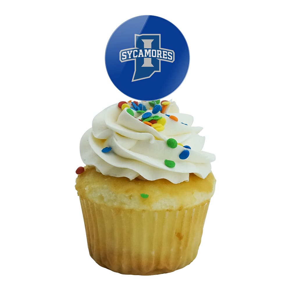 Indiana State University Primary Logo Cupcake Picks Toppers Decoration Set Of 6