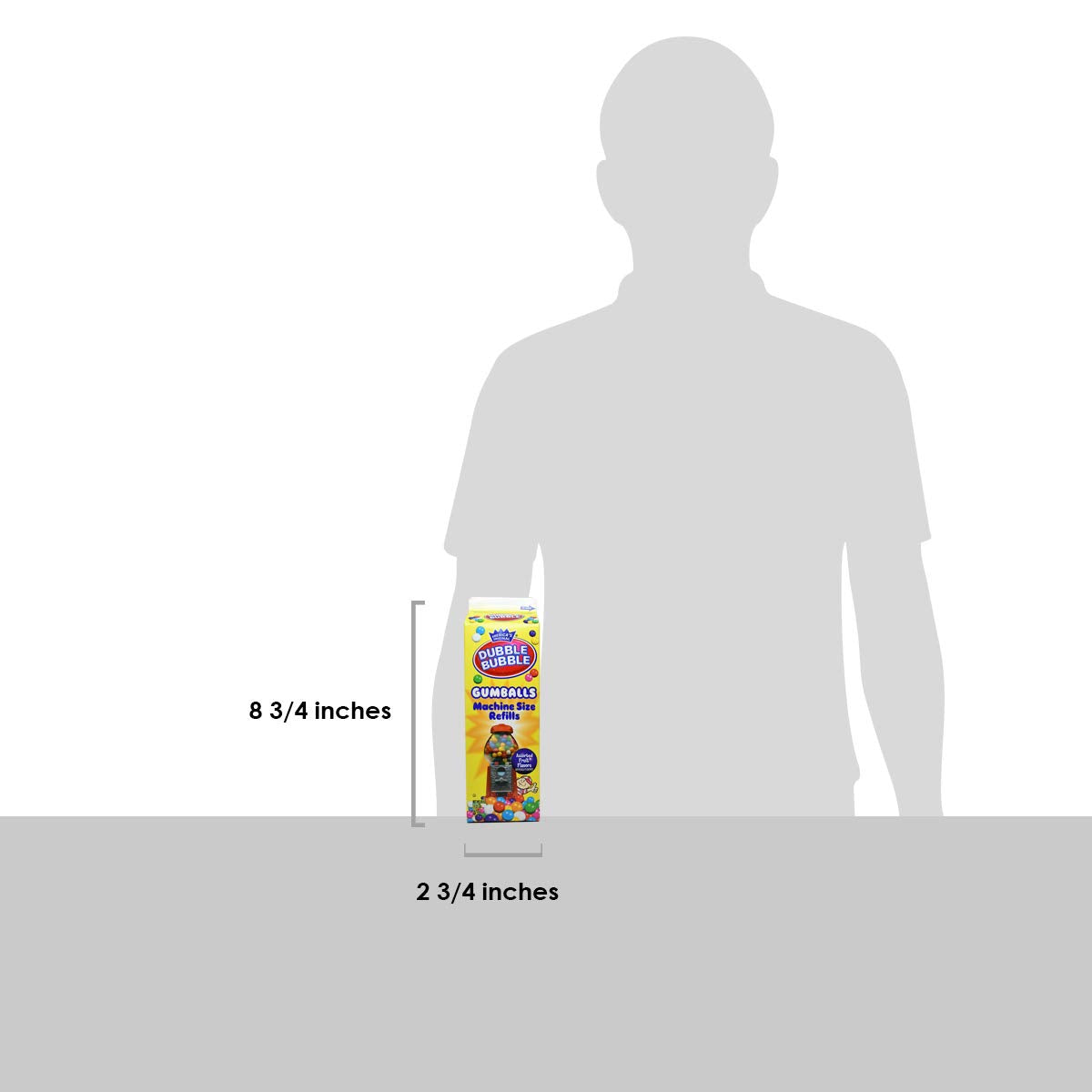 Dubble Bubble Gumball Machine Refill Carton - Bulk Bubblegum Balls - .625 Inch Assorted Gumballs for Small Mini Candy Dispenser