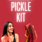 Food Crush Chamoy Pickle Kit with Cotton Candy Crunch - 13 Pcs Birthday Gift Pouch for Teens and Kids, Includes Fruit Roll Ups and Salsagheti