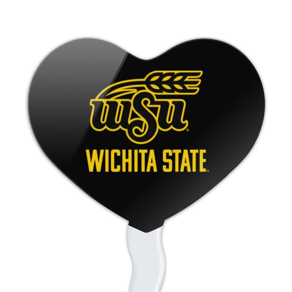 GRAPHICS & MORE Cupcake Picks Set of 6, Acrylic, Wichita State University, Heart Decoration, Model CUPCAKE.HEART.CLCWSU.Z007503