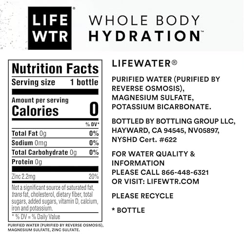 LIFEWTR enhanced Purified Water  pH Balanced with Electrolytes  100% recycled plastic bottles  23.7 Fl Oz Flip Cap Bottles  700 mL (Pack of 12)