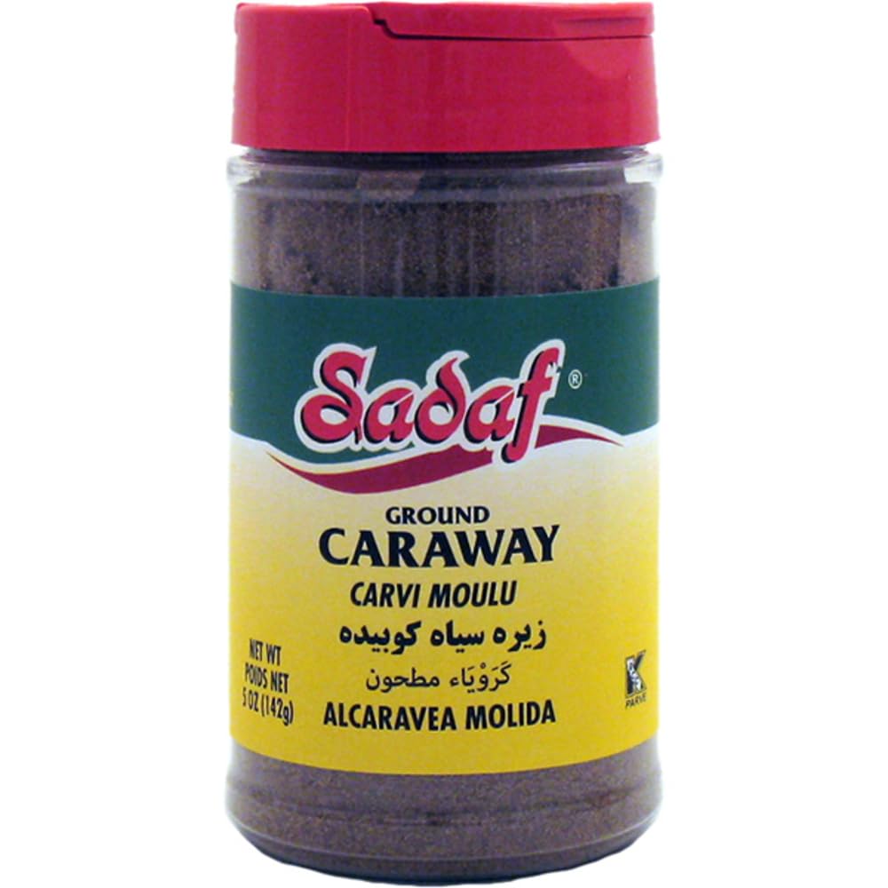 Sadaf Ground Caraway - Caraway Powder For Cooking & Food Seasoning - Spices & Seasonings - Ground Caraway Seeds - Kosher - 5 Oz Bottle With Shaker Top