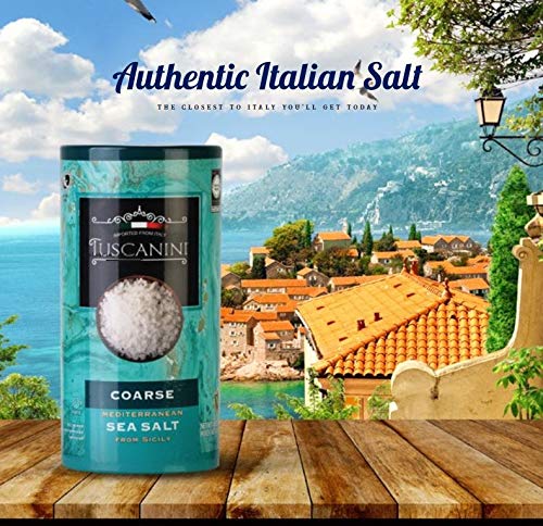 Tuscanini, Coarse Mediterranean Sea Salt, 16Oz, From Sicily Italy, (2 Pack), Total Of 2Lb
