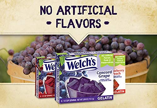 Welch'S Concord Grape Gelatin, 3.99 Oz, Pack Of 12
