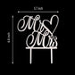 Mr And Mrs Cake Topper, Bride And Groom Sign Wedding, Engagement Cake Toppers Decorations (Mirror Silvery Acrylic)