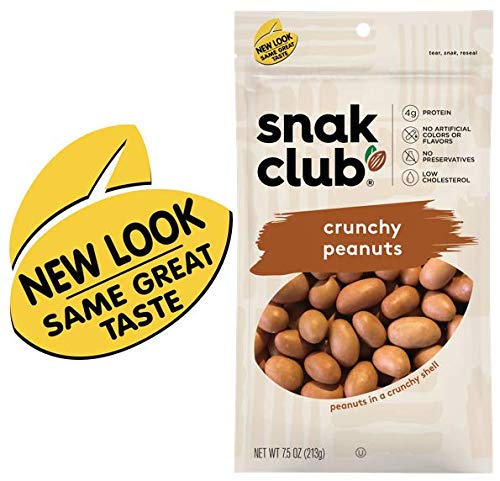Snak Club Crunchy Peanuts, 7.5 Ounce (Pack of 6)