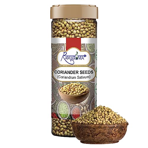 Ramaroma Coriander (Dhania) Seeds Whole, Indian Spice 1.9Oz (56G) ~ All Natural | Gluten Friendly | Non-Gmo | Vegan | Indian Ori