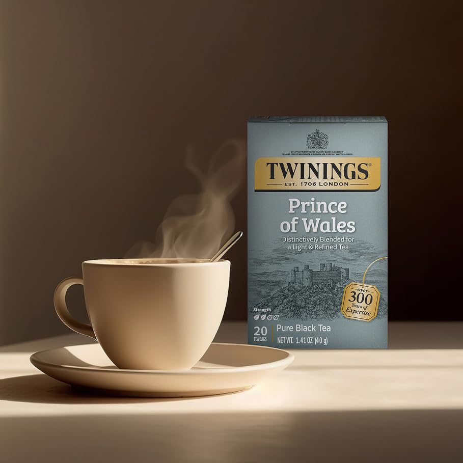 Twinings Prince Of Wales Tea - Classic, Mellow Caffeinated Black Tea Bags Individually Wrapped, 20 Count