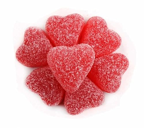 QUEEN CITY CANDY CAVE Sour Cherry Gummy Hearts - Sugar Dusted - 8 oz