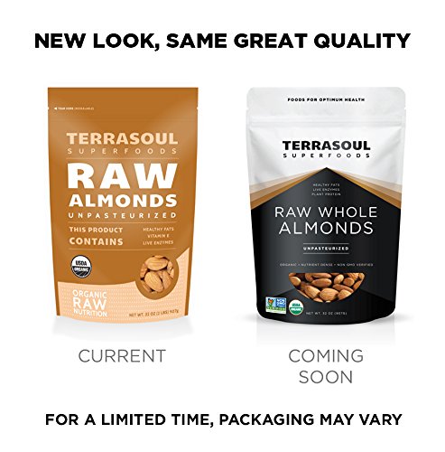 Terrasoul Superfoods Raw Unpasteurized Organic Almonds (Sproutable)  1 Pound