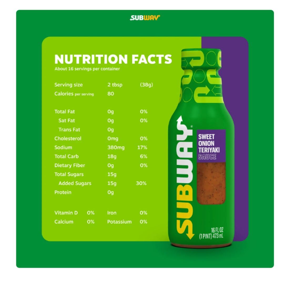 Generic Subways Sauce Bundle, Includes One (1) 16 Oz Sweet Onion Teriyaki Sauce, One (1) 16 Oz Baja Chipotle Sauce, And Five 2 O