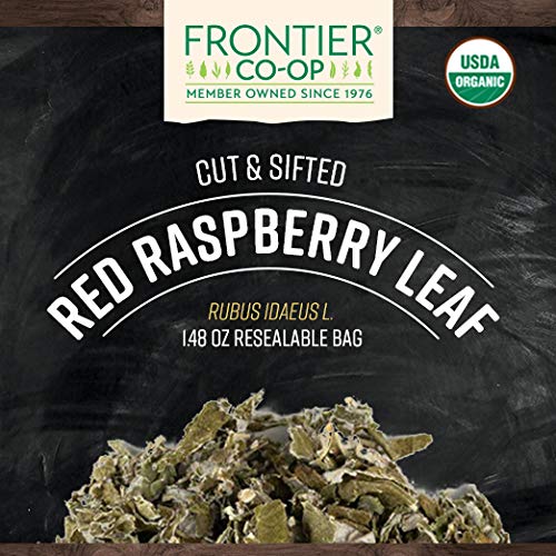 Frontier Co-op Organic Cut and Sifted Red Raspberry Leaf Tea, Caffeine Free, 1.48oz