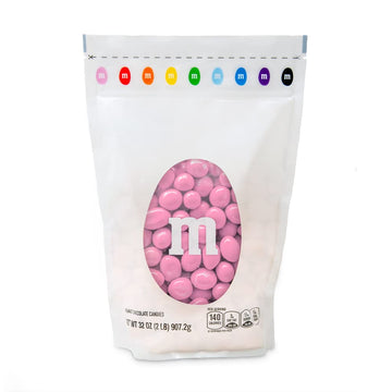M&Ms Peanut Pink Chocolate Candy - 2Lbs Of Bulk Candy In Resealable Pack For Candy Buffet, Birthday Parties, Theme Meetings, Can