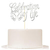 Happy Birthday in Heaven,Celebration of Life Cake Topper for Birthday,Anniversary,Funeral,In Loving Memory, Funeral Decor,Silver