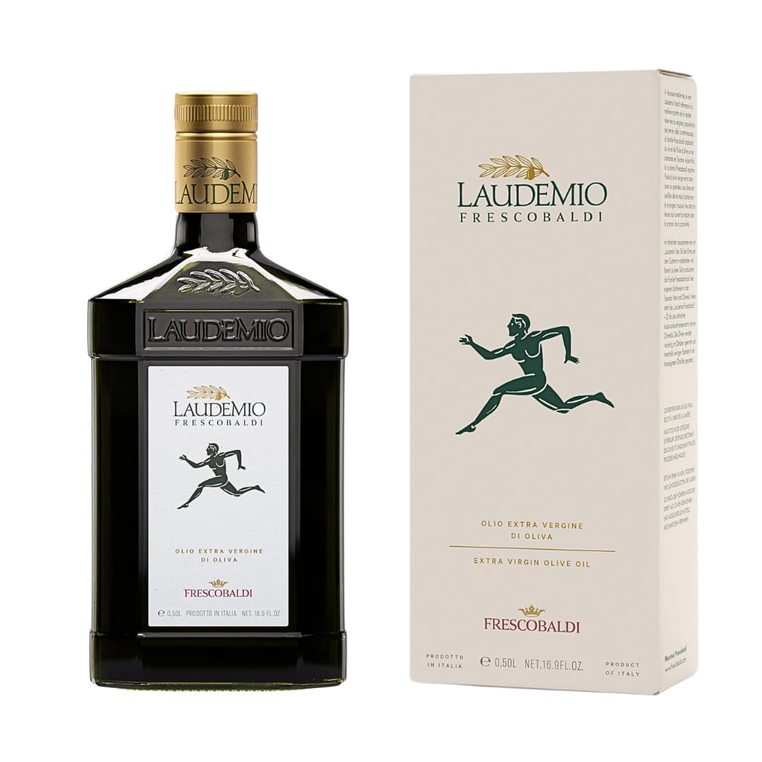 FRESCOBALDI Laudemio Extra Virgin Olive Oil, Fruity & Peppery, 16.9 Fl Oz, Low Acidity, Rich in Polyphenols, Product of Tuscany, Italy