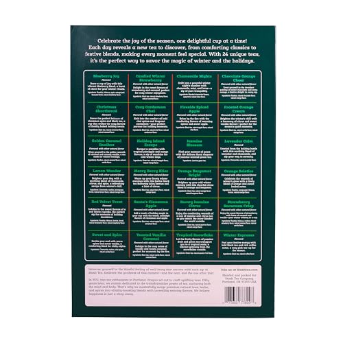 STASH Tea Advent Calendar 2025 – 24 Days Holiday Tea Sampler – Black, Green & Herbal Teas in Cardboard Packaging