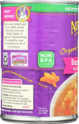 Annies Organic Bunny Pasta and Chicken Broth Soup, 14 oz