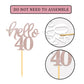 Rose Gold Glitter 40Th Birthday Cupcake Toppers 40Th Birthday Celebrating Party Decorations - Set Of 24