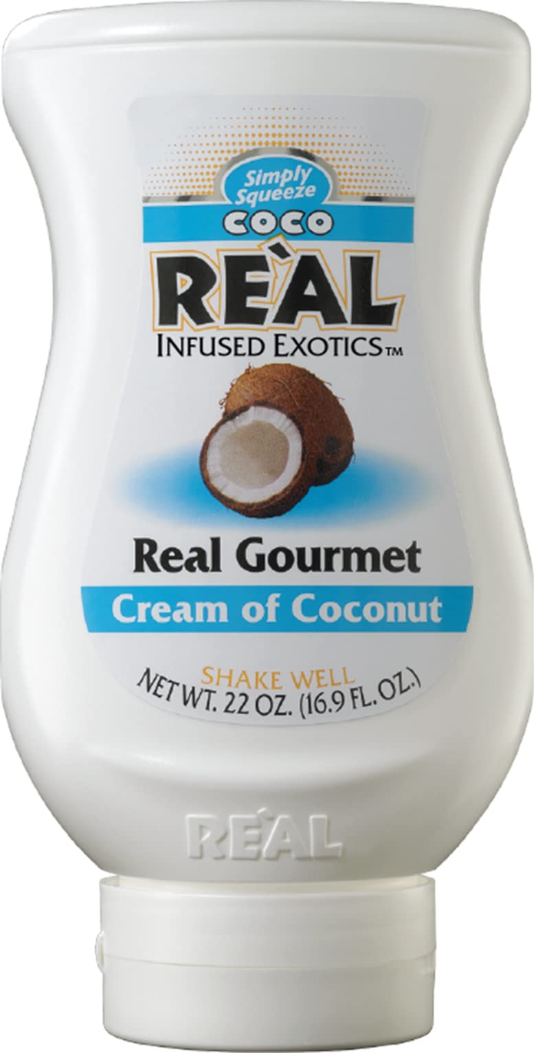 Reàl Infused Exotics Cream of Coconut, 16.9 FL OZ Squeezable Bottle, Individually Boxed