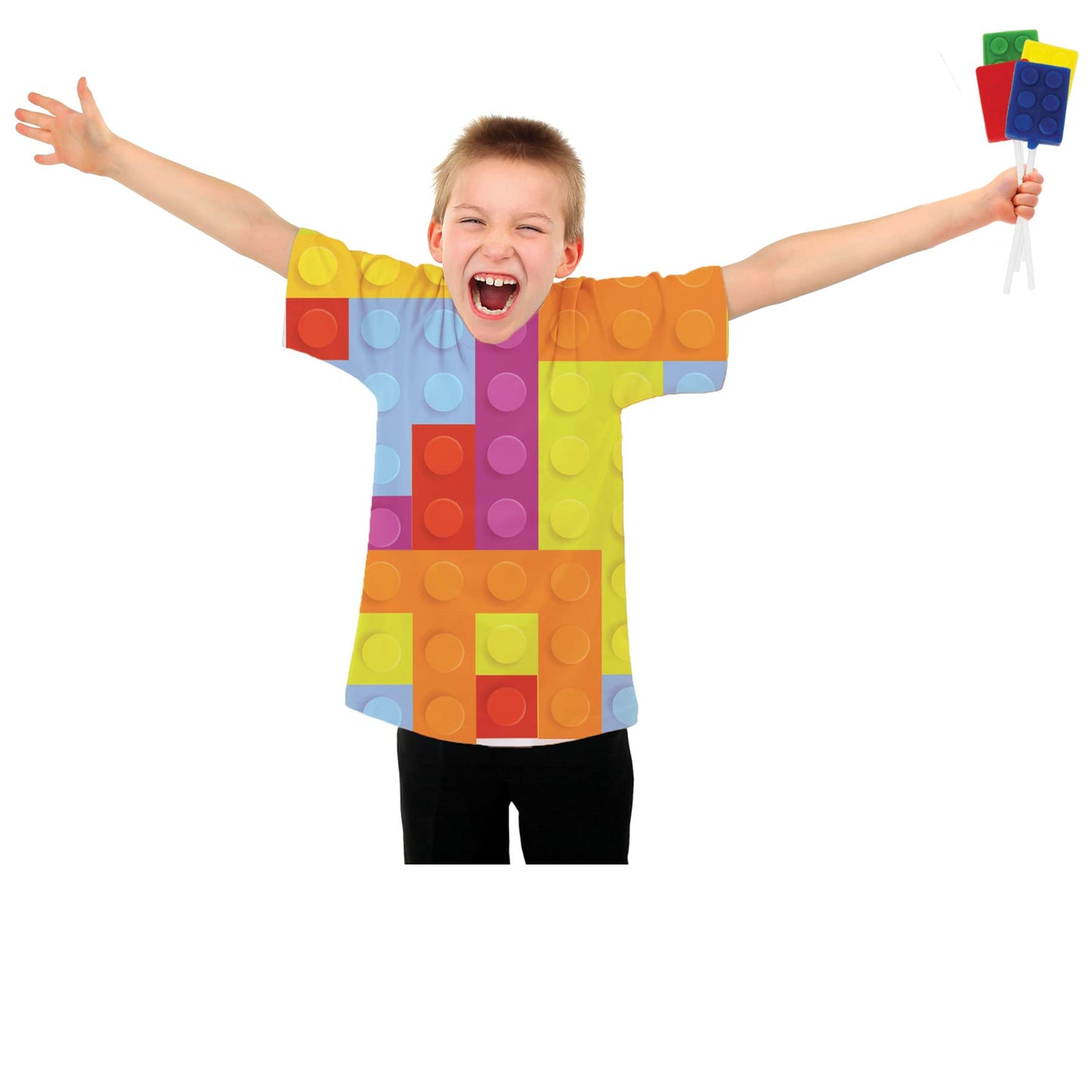 Brick Building Block Party Suckers - 12 Pack Brick Lollipops for Brick Birthday Party Favors - Sweet Color Brick Candy for Brick