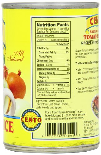 Cento Tomato Sauce, 15 Ounce (Pack of 12
