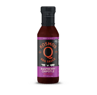 Kosmos Q Raspberry Chipotle BBQ Sauce, Sweet & Spicy BBQ Sauce with Real Raspberries & Chipotle Peppers, Bold Barbecue Sauce for