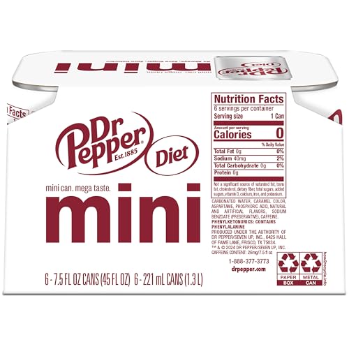 DIET DR PEPPER - MINI CANS, 7.5 OZ, 6 PK
