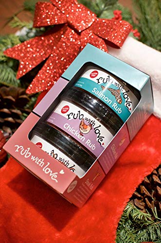 Rub with Love Everyday Meat Rubs Gift Set - 3 Jars, 3.5 Ounce Each, Grilling & BBQ Spices for Salmon, Chicken, and Steak