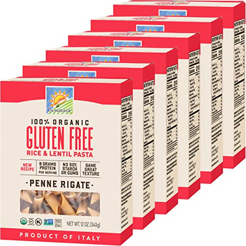 Bionaturae Penne Rigate Gluten-Free Pasta | Rice And Lentil Penne Rigate Pasta | Non-Gmo | Lower Carb | Kosher | Usda Certified