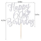 YUINYO 60th Birthday Cake Topper, Handmade Glitter Bunting Decor, Silver, Model MS-531