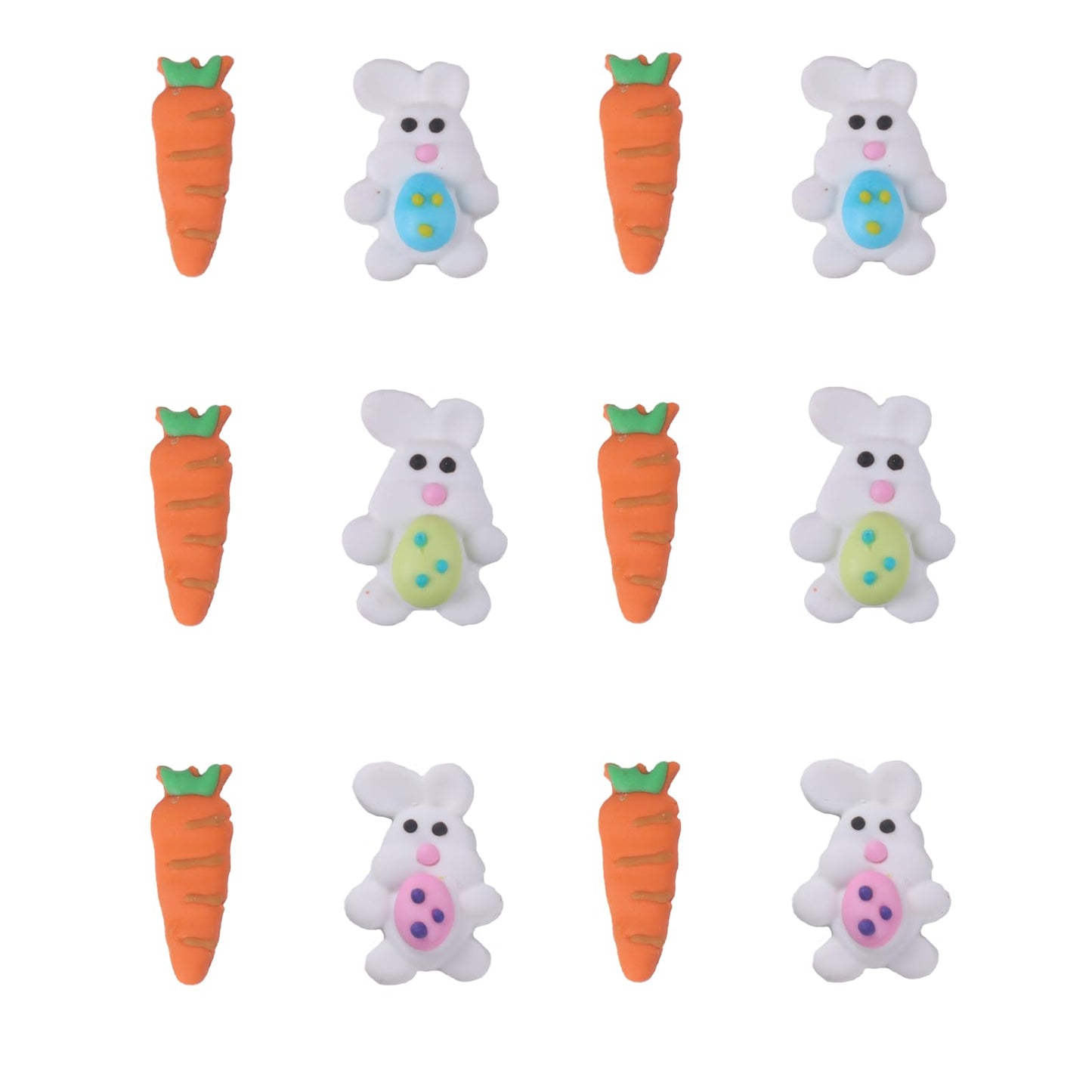 Sentovac 12 Pcs Easter Bunny Carrot Icing Decoration Edible Candy Dessert Easter Sprinkles Diy For Cookie Cake Cupcake Topper Ic