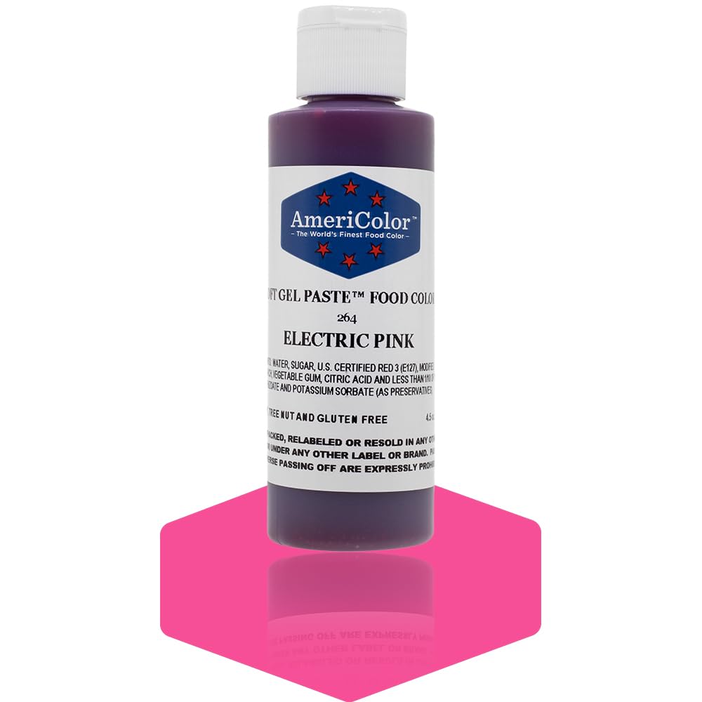 Americolor Soft Gel Paste Food Color, 4.5-Ounce, Electric Pink
