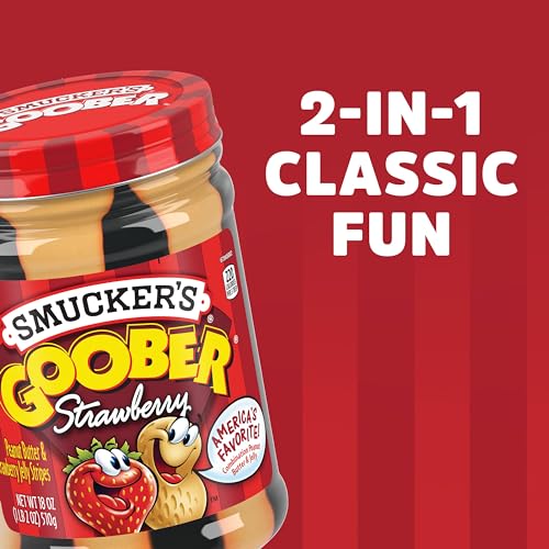 Smuckers Goober Peanut Butter and Strawberry Jelly Stripes, 18 Ounces