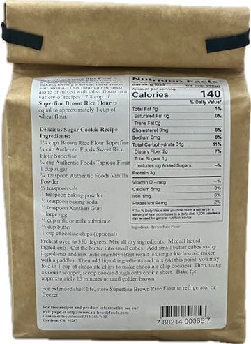 Authentic Foods Superfine Brown Rice Flour - 3Lb